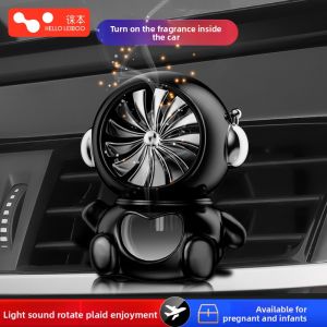 HELLOLEIBOO | Car Air Outlet Perfume Astronaut Rotating Fan Interior Decoration Accessories Stress Relief Cartoon Shape Air Conditioner Freshener