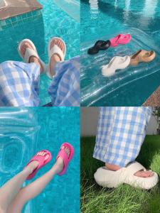 Dép EVA Màu Trơn Chống Trượt Đế Dày Mùa Hè Ngoài Trời Cho Nữ Dép Xăng Đan Đế EVA Thoải Mái Thoáng Khí