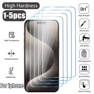 1-5PCS Tempered Glass for iPhone 16 15 14 11 14Plus 14Pro Screen Protector for iPhone13 15 12 16Pro 11ProMax 12Mini 13Mini Glass