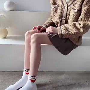 CRAYON SHINCHAN | 9pcs/set Kawaii Cute Crayon ShinChans Socks Cotton Mid Length Socks College Style Sports Leisure Socks Cute Girl Birthday Gift
