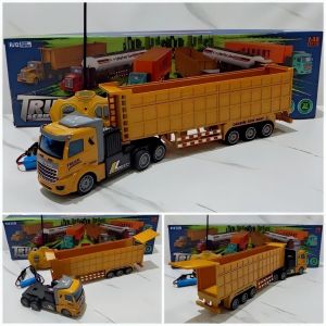 RC Dump Truck Remote Control Truk Tambang Ukuran Besar 2.4 GHz Baterai Cas - Mainan Mobil Remot Kontrol Mining Muatan Pasir Anak Laki Edukasi Kendaraan Trucks Konstruksi Miniatur Diecast Batre Charger Kado Hadiah Koleksi Kendaraan Anak Cowok Edukatif