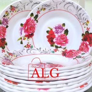 Gratis 1/2 Lusin Piring Makan Melamine Cekung Bessar 23cm Terbaru & Sendok Makan 1pcs