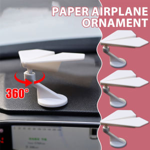 2PCS Fun Swinging Paper Airplane Car Ornament Rotating Airplane Auto Dashboard Console Decor Auto Interior Accessories