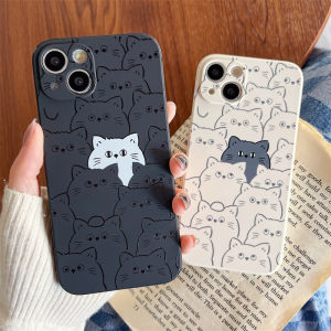 เคสโทรศัพท์ซิลิโคนลายสุนัขจิ้งจอกน่ารักสำหรับ Apple 14 13 pro Max 12 Mini SE3 6S/8 plus 11 แบบครอบเต็มจอ ขอบตรง ป้องกันการตกหล่น