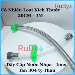 Dây Cấp Nước Nhựa TBVS RuBy – Tán Inox 304 Lõi Thau – Nhiều Kích Thước Chống Rò Chống Gãy