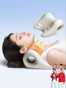 REXUELONG | Cervical Traction Shoulder Neck Relief C-Type Anterior Support Massage Pillow