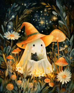 KAYOU | Bộ Tranh Tô Màu Theo Số DIY Hình Ma Trên Vải Chủ Đề Halloween Tranh Nghệ Thuật Dành Cho Người Lớn Trang Trí Nhà Cửa Không Khung Tranh Đơn.