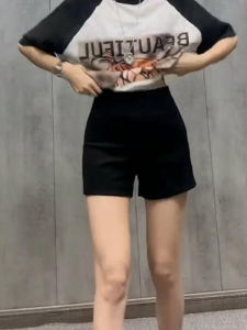 High Waist Casual Thin Summer Shorts A-Line Wide Leg Hot Pants plus Size Cycling Pants for Pear Shaped Body Korean Style