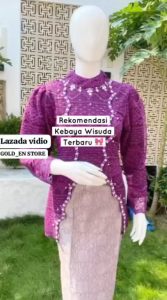 (FREE HIJAB) Kebaya blouse miskha kerah sanghay mix payet|kebayapesta|kebayamodern|kebayawisuda