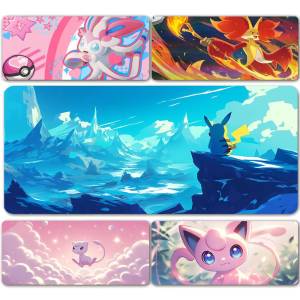 Bandai | Pokemon Mewtwo Gaming Mouse Pad Large Desk Mat 2MM Stitched Edge Keyboard Pad Non Slip Rubber Base Office Table Mat