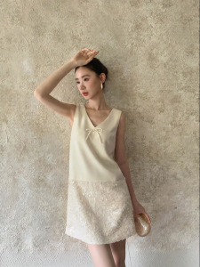 XXNING | Đầm V-Neck Lấp Lánh Sang Trọng