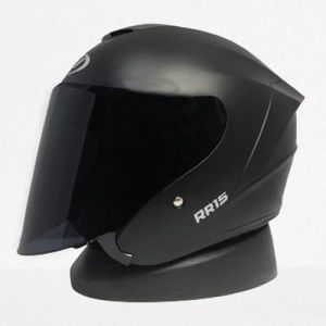 Promo Helm Half Face Alv Ultron Pro Solid Helmet Pria Wanita Dewasa Single Visor Silver Sni Black doff Premium