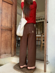 NIHAOKANONG | Quần Rộng Đùi Cao Có túi Thêu