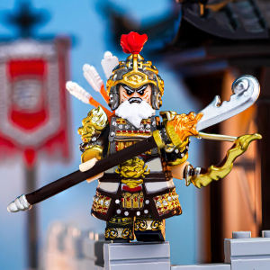 Chinese Traditional Toys Three Kingdoms Story Wu Hu Five Generals Yellow Turban Armor Version Assembly Educational Building Blocks Suitable for Lego