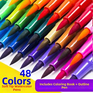 BAIZHI | Washable Soft Tip Watercolor Pens 48 Colors
