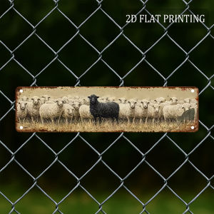 CIFBUY Vintage Farmhouse Black Sheep Metal Wall Art 4x16in Waterproof Aluminum Sign 2D Decor for Home Decor Gift