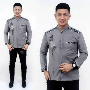 Kemeja seragam kerja kantor•seragam hotel•motif prada lengan panjang