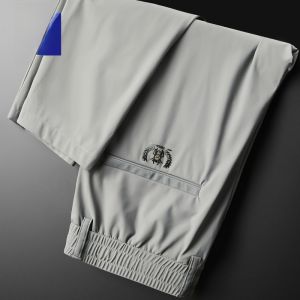 ROMON | Lormen Ice Silk Mens Summer Thin Quick Dry Slim Fit Straight Leg Elastic Waist Sports Long Pants Fashionable Casual Trousers