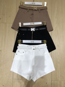 Comfortable High Waist Shorts Womens Casual Pants Thinming Slimming Basic Color Hot Pants Commute Style Pocket Detail