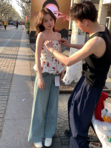 French Unique Beautiful Floral Print Crop Top And Cardigan Red Slim Fit Two Piece Set Summer Elegant Womens Bras And Briefs