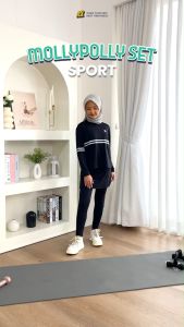 Hoofla Kids - Setelan One Set Baju Olahraga Anak Perempuan dan Wanita Dewasa Terbaru Legging Rok Skirt Sport MollyPolly Muslimah Cewek Panjang Zumba Gym Senam Hooflakids Sporty