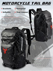 Motocentric pelbagai fungsi Motorcycl beg galas kalis air Motocross Helmet Backpack kapasiti besar bagasi Moto Seat Bags reflektif