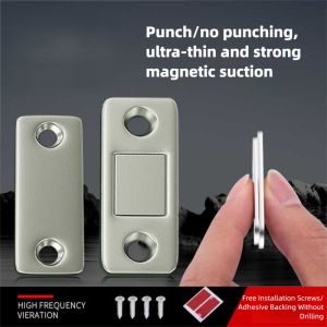 Ultra-Thin Invisible Magnetic Catch - No-Drill Door Stopper/Lock for Wardrobe Sliding Doors Drawers & Cabinets