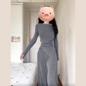 NIUVIES | Bộ Trang Phục Len Hàn Quốc Phong Cách Thu 2 Món
