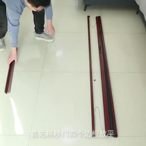 Trackless folding screen door Aluminum folding sliding door household alloy breathable mosquito repe