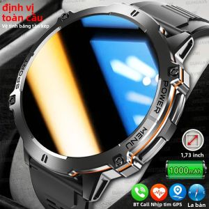 Đồng Hồ Thông Minh Quân Sự Mới 2025 Pin 1000mAh Màn Hình AMOLED 1.73 Inch Định Vị GPS La Bàn Đo Độ Cao Chống Nước 10ATM Dành Cho Nam