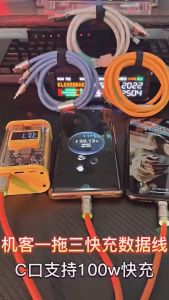 Kabel Data Charger 3 in 1 USB 120W 6A Super Cepat Mengisi Daya