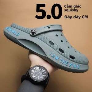 Dép Đi Biển Mùa Hè Cho Nam Đế EVA Chống Trượt Đế Dày Đế Xuồng Dép Đi Trong Nhà Thoáng Khí Thoải Mái