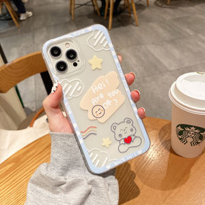 Case OPPO A18 A38 A58 4G A98 A78 5G New 2023 Cute Cartoon Bear Pattern Transparent Soft Silicone Phone Casing OPPO A98 5G Phone Cover