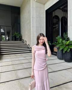 Waffle dress เดรสออกงาน ผ้าชีฟอง