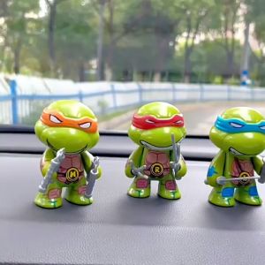 4Pcs/Set Ninja Turtles Mini Action Figure Set Mainan Hobi Pajangan Miniatur Hiasan Topper Meja Ruang Tamu