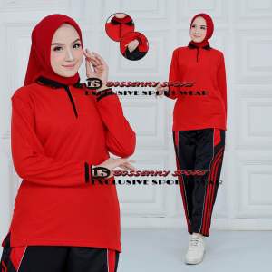 Setelan Treining Baju Olahraga Pria Wanita / stelan trening olahraga lengan panjang