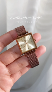 Casio Standard นาฬิกาข้อมือผู้หญิง สายสแตนเลส รุ่น LTP-E155LTP-E155MRLTP-E155MR-9LTP-E155MR-9B - สีโรสโกลด์