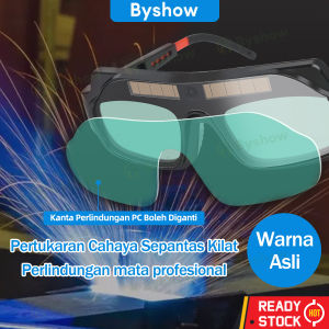 Byshow Solar Powered Auto Darkening Welding Glasses glare Goggles Welder True color Automatic 0.1ms Reaction with Adjustable Temples Ventilation Holes Arc/Grind/Cut Eye Protection