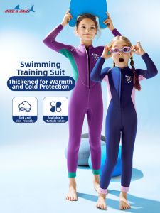 ZCCO | Long Sleeve Thermal One-Piece Swimwear for Girls