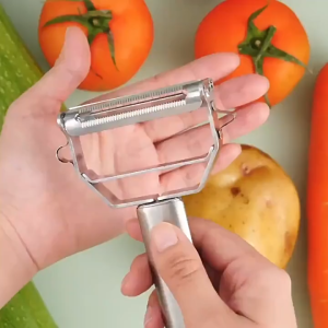 2 IN 1 Stainless Steel Grater Kitchen Fruit Grater Fruit Peeler Household Multi-Function Peeling Grater Artifact Peeling
