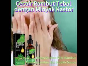 OUHOE  Serum Penebal Rambut Minyak Kastor   Serum Penebalan Akar Rambut Berkhasiat Melembutkan Rambut Anti-Keguguran Rambut