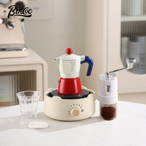 Bincoo ấm moka đặt cà phê Espresso nồi nhỏ Moka Ấm đun nước & 3 ly & 6 ly phục vụ cho văn phòng ngoài trời và du lịch