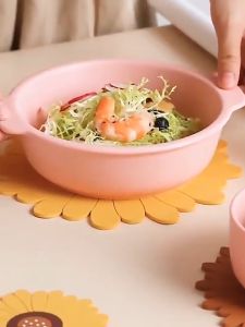 Homy Floral Dining Table Mats PVC Placemats Cup Mats Pot Mat Heat Insulation Pad Cushion Suspendable Tablemats Waterpoof Oil Proof