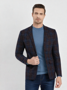 LANGDENG | Wool Mens Suits Check Casual Business Formal