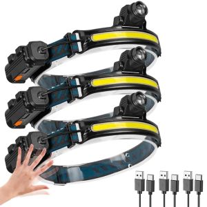 XIWANGFire | Induction Headlamp XPG+COB LED Zoom Head Lamp Built-in Battery USB Rechargeable 6 Modes Head Flashlight For Camping Fishing