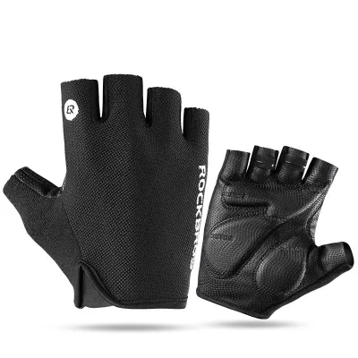 RockBros | ROCKBROS Bike Gloves Half Finger Summer Breathable Anti-slip SBR Pad Shockproof MTB Road Bicycle Gloves Cycling Shorts Gloves