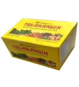Sido Muncul TOLAKANGIN Herbal Drink 10ml persachet for Angin-Madu Fit/Use: Herbal remedy for digestive issues Scene: Traditional medicine setting