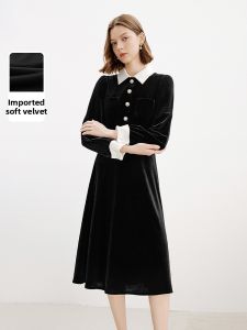 LANCY FROM 25 | French Retro Velvet Slimming Waist-defined Dress Winter