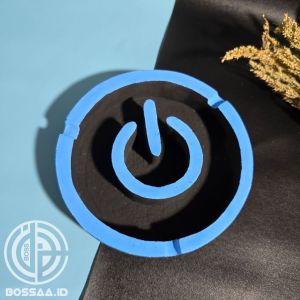Asbak Aesthetic Asbak Unik Asbak Sosmed Asbak Logo Button Power Hitam Biru
