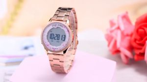 Box Exclusive Jam Tangan Jonas Jasmin Bulat Digital JJ-2276 SV-576SRR / Jam Tangan Fashion Wanita Tali Rantai Diameter 36cm